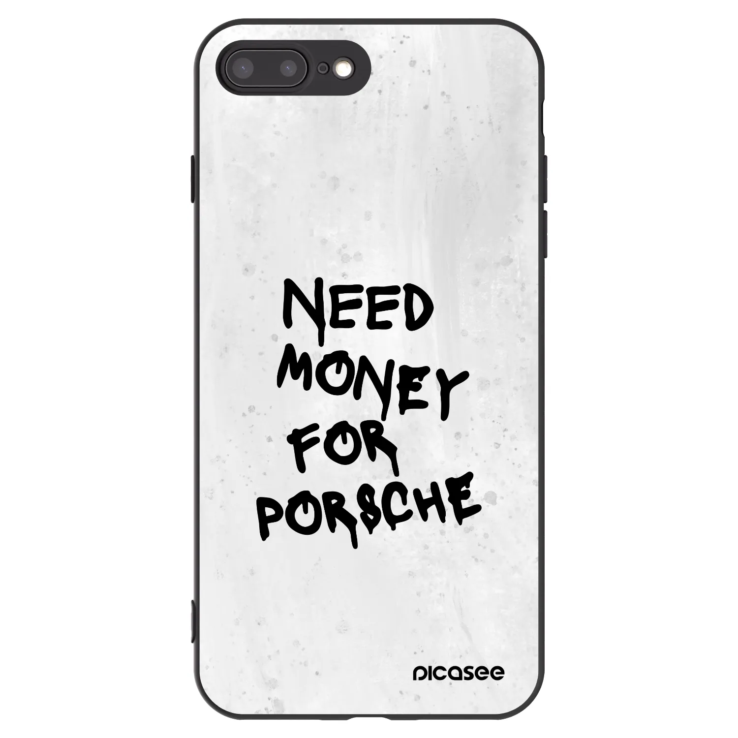 Picasee Apple iPhone 8 Plus Hülle - Schwarzes Silikon - White Dollar