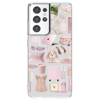 Picasee Samsung Galaxy S21 Ultra 5G G998B Hülle - Transparentes Silikon - Glam Babe