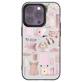 Picasee Apple iPhone 14 Pro Hülle - Schwarzes Silikon - Glam Babe