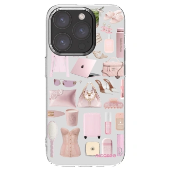 Picasee Apple iPhone 15 Pro Hülle - Transparentes Silikon - Glam Babe