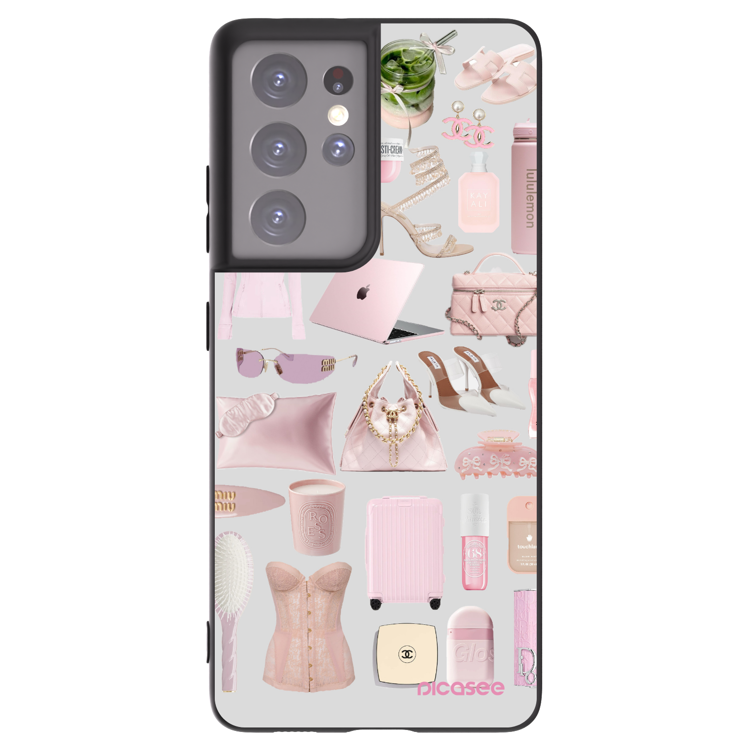 Picasee Samsung Galaxy S21 Ultra 5G G998B Hülle - Schwarzes Silikon - Glam Babe