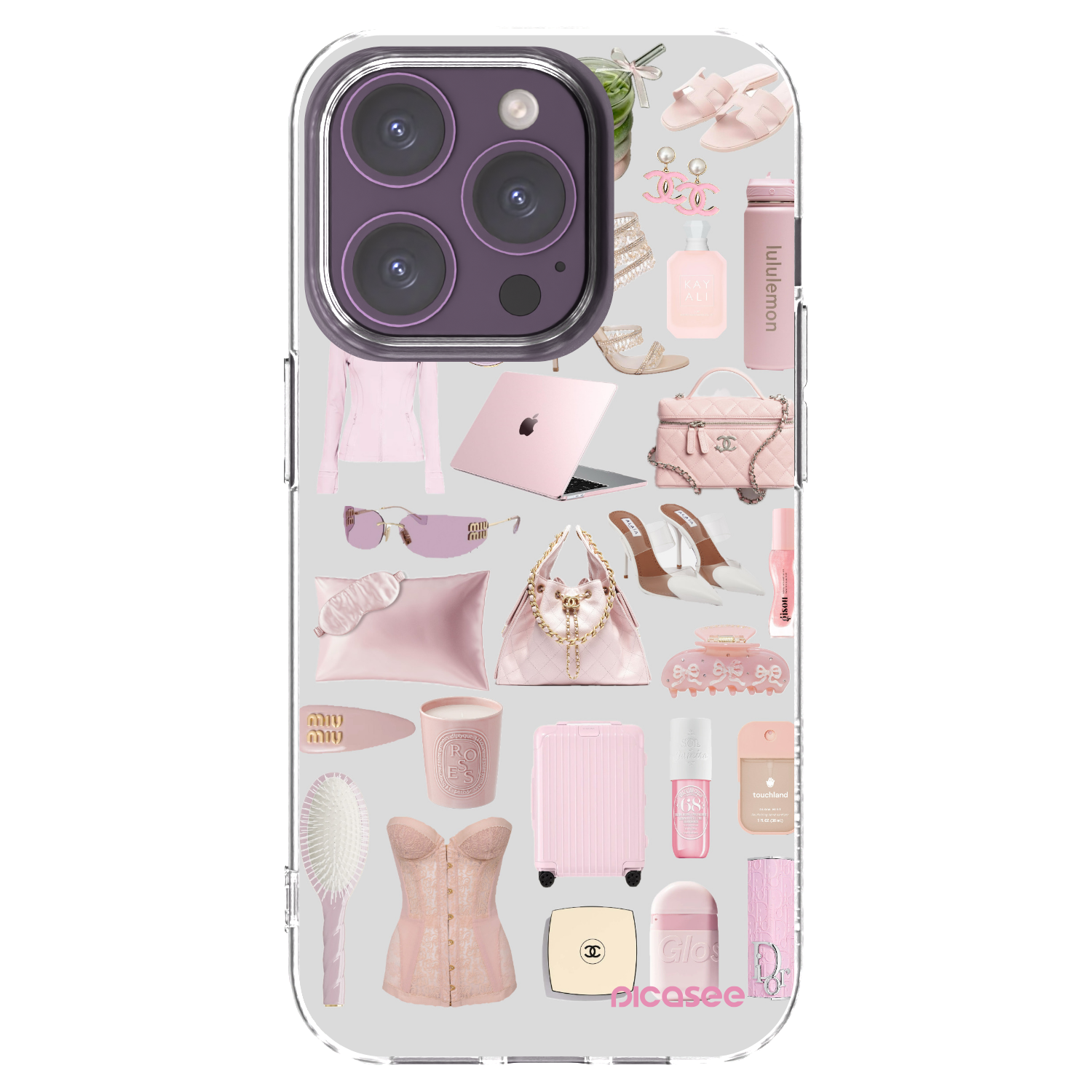 Picasee Apple iPhone 14 Pro Hülle - Transparentes Silikon - Glam Babe