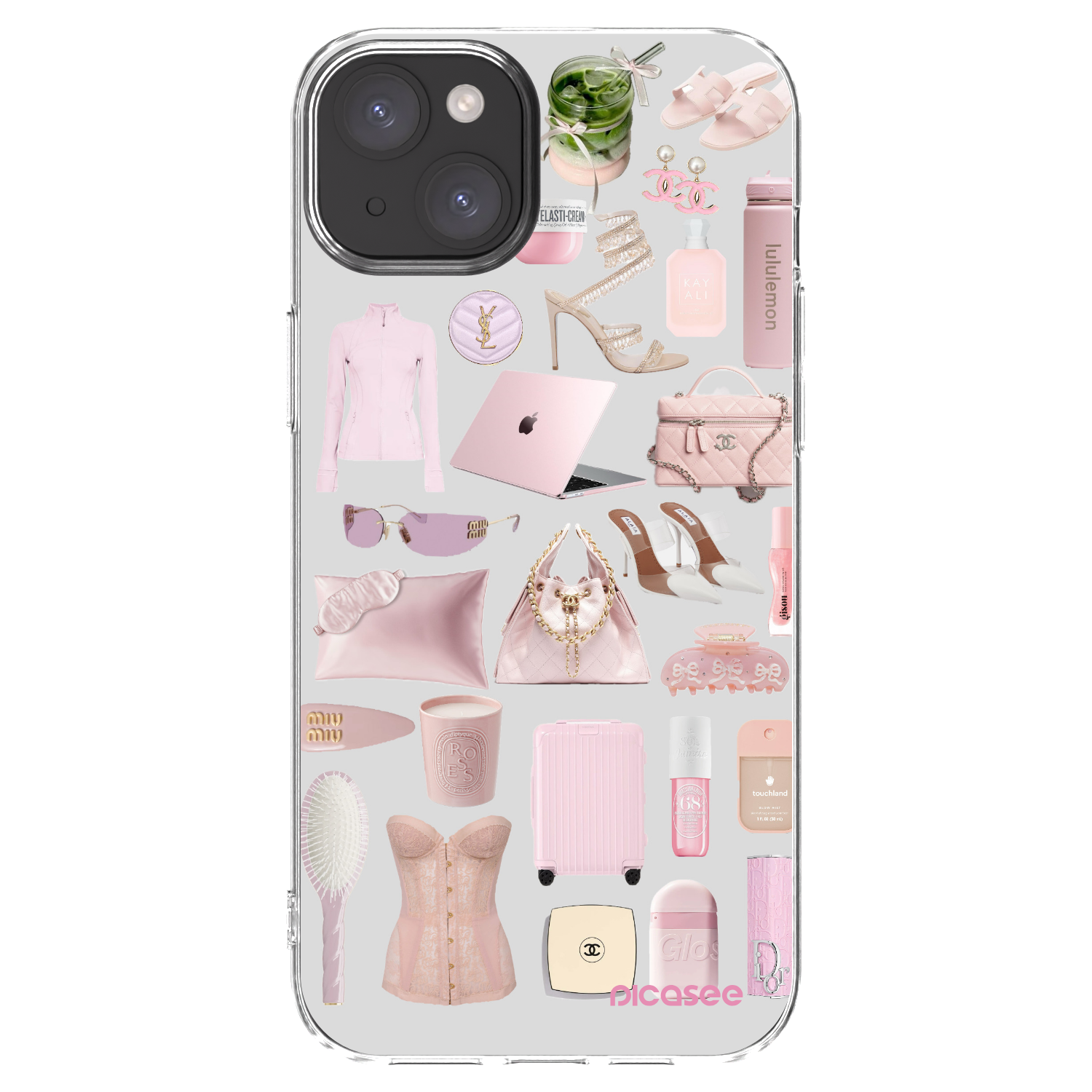 Picasee Apple iPhone 15 Plus Hülle - Transparentes Silikon - Glam Babe