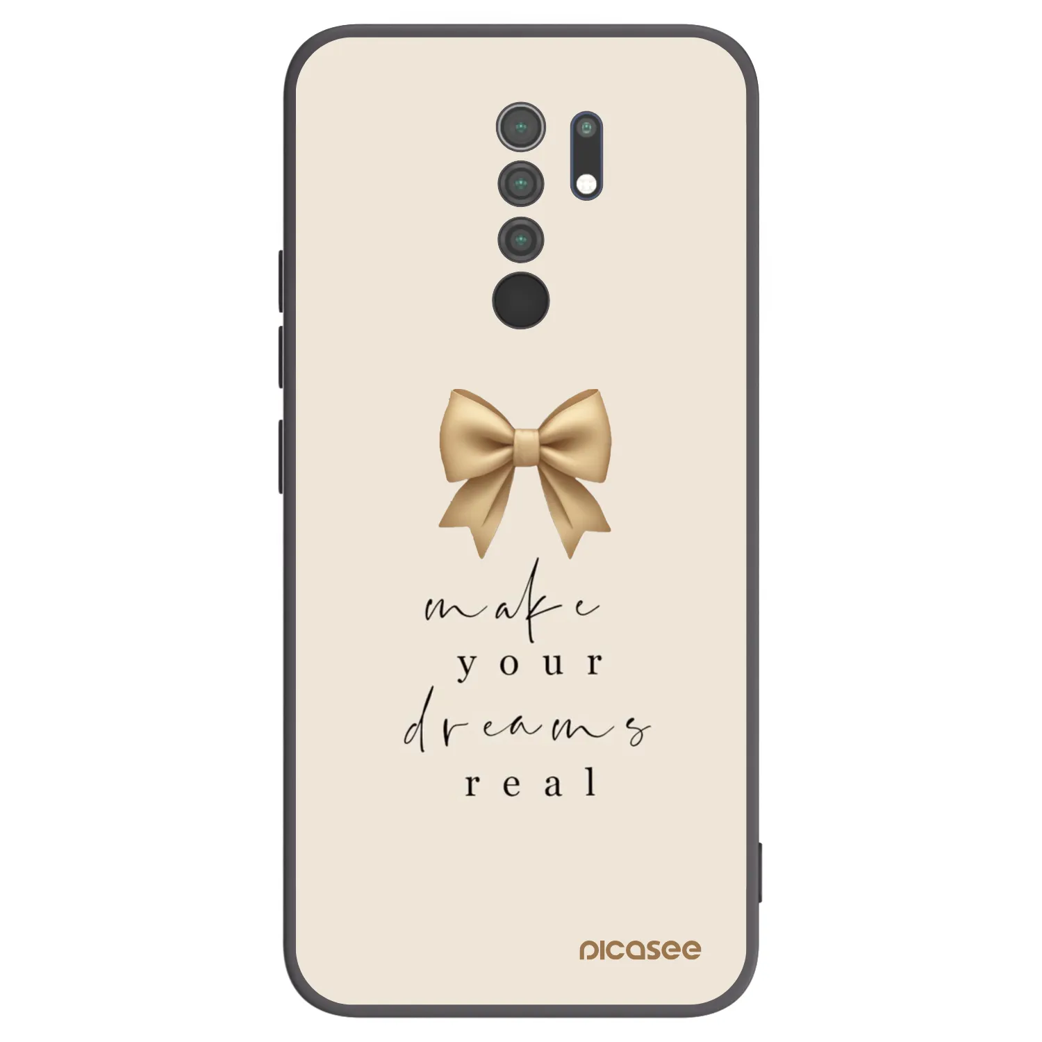 Picasee Xiaomi Redmi 9 Hülle - Schwarzes Silikon - Golden Dream