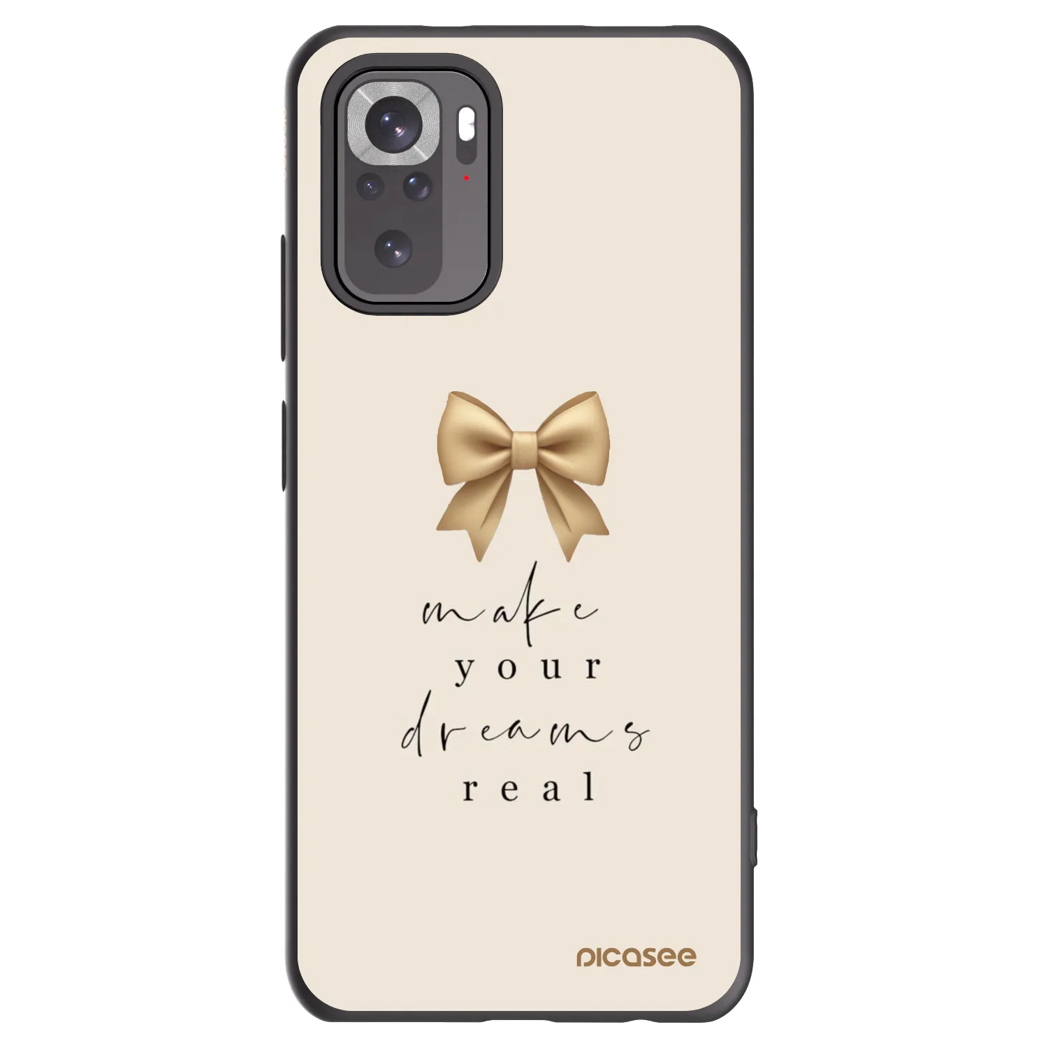 Picasee Xiaomi Redmi Note 10 Hülle - Schwarzes Silikon - Golden Dream