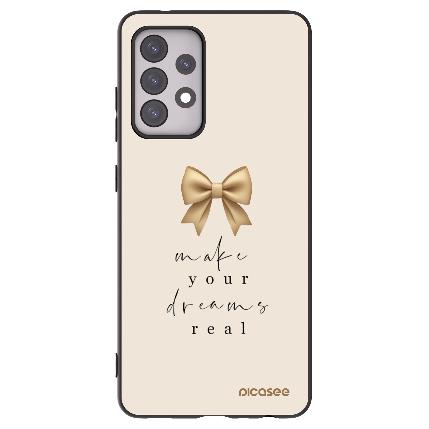 Picasee Samsung Galaxy A52s 5G A528B Hülle - Schwarzes Silikon - Golden Dream