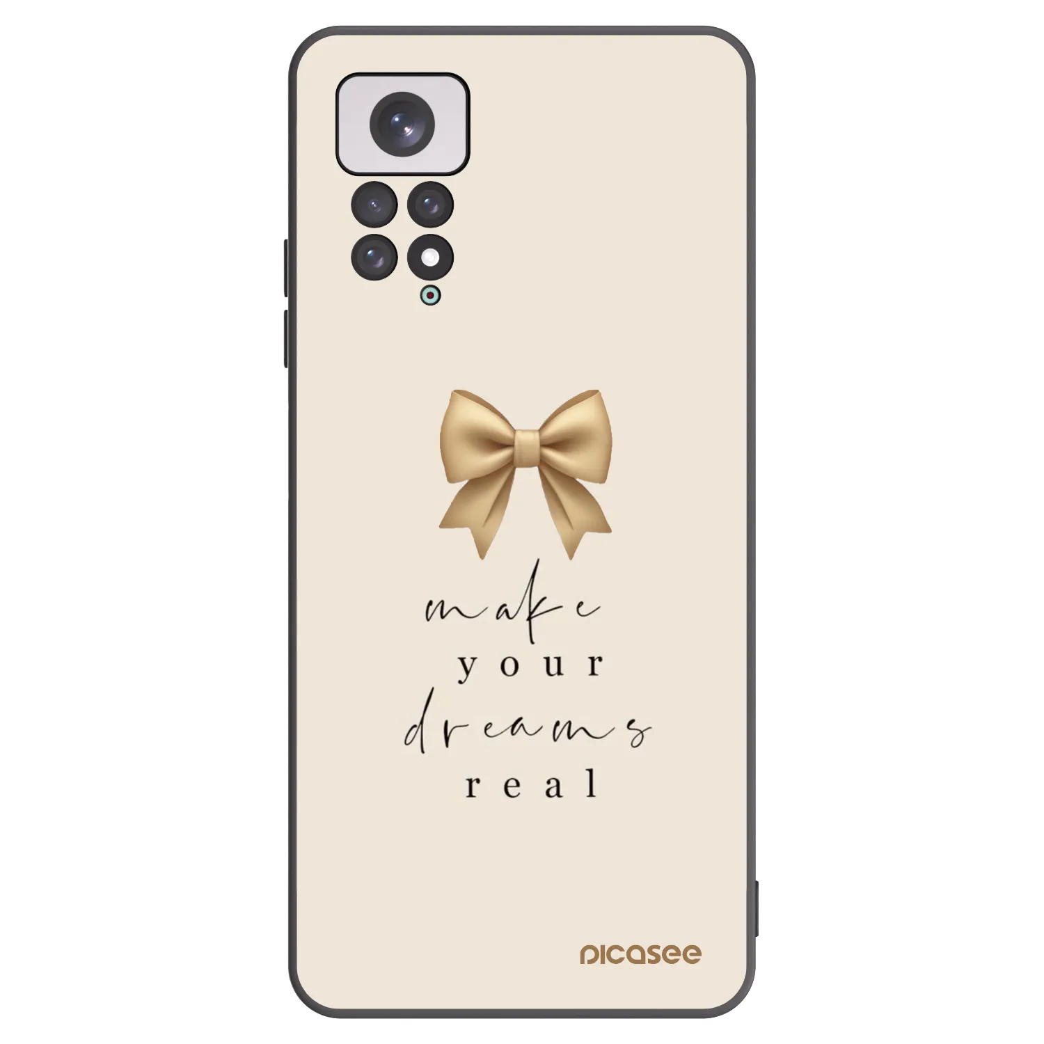 Picasee Xiaomi Redmi Note 11 Hülle - Schwarzes Silikon - Golden Dream
