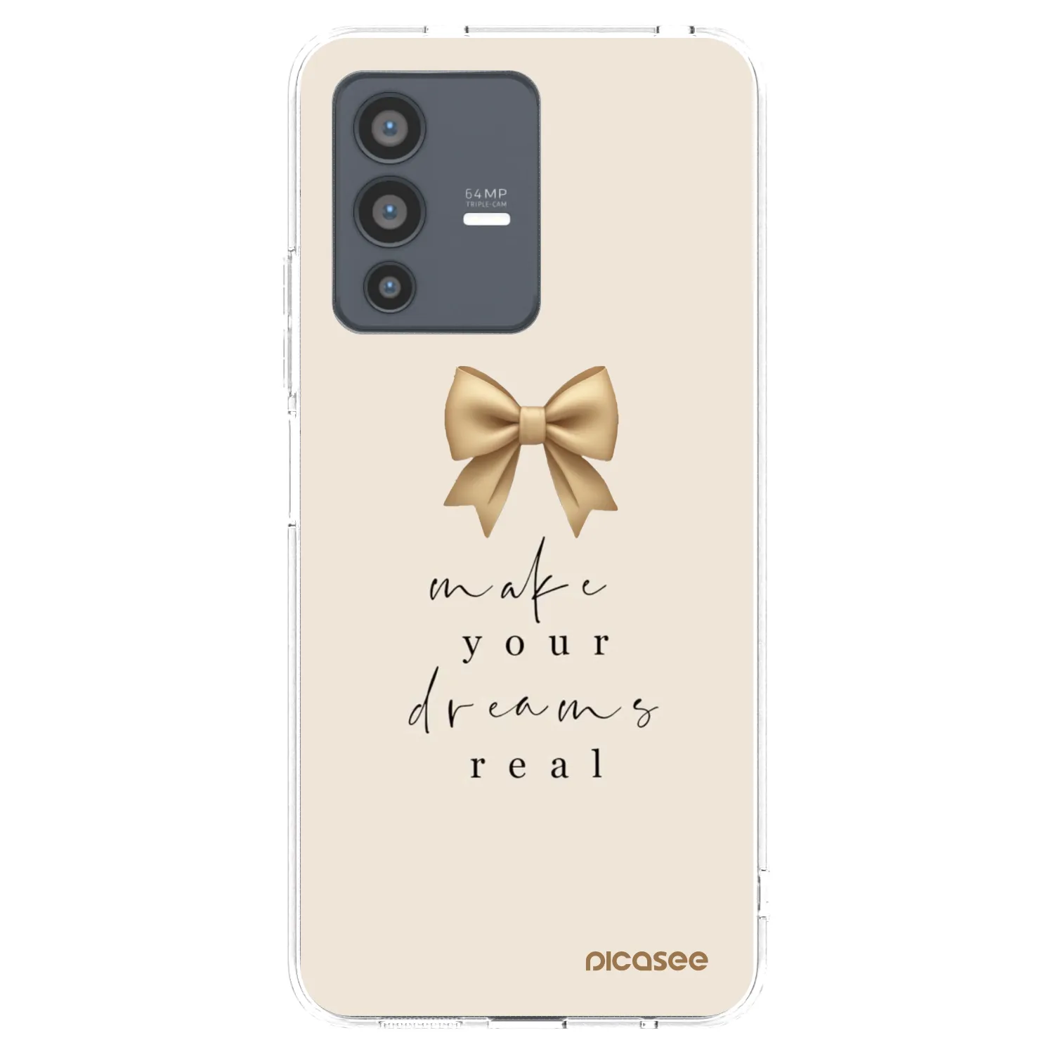 Picasee Vivo V23 5G Hülle - Transparentes Silikon - Golden Dream