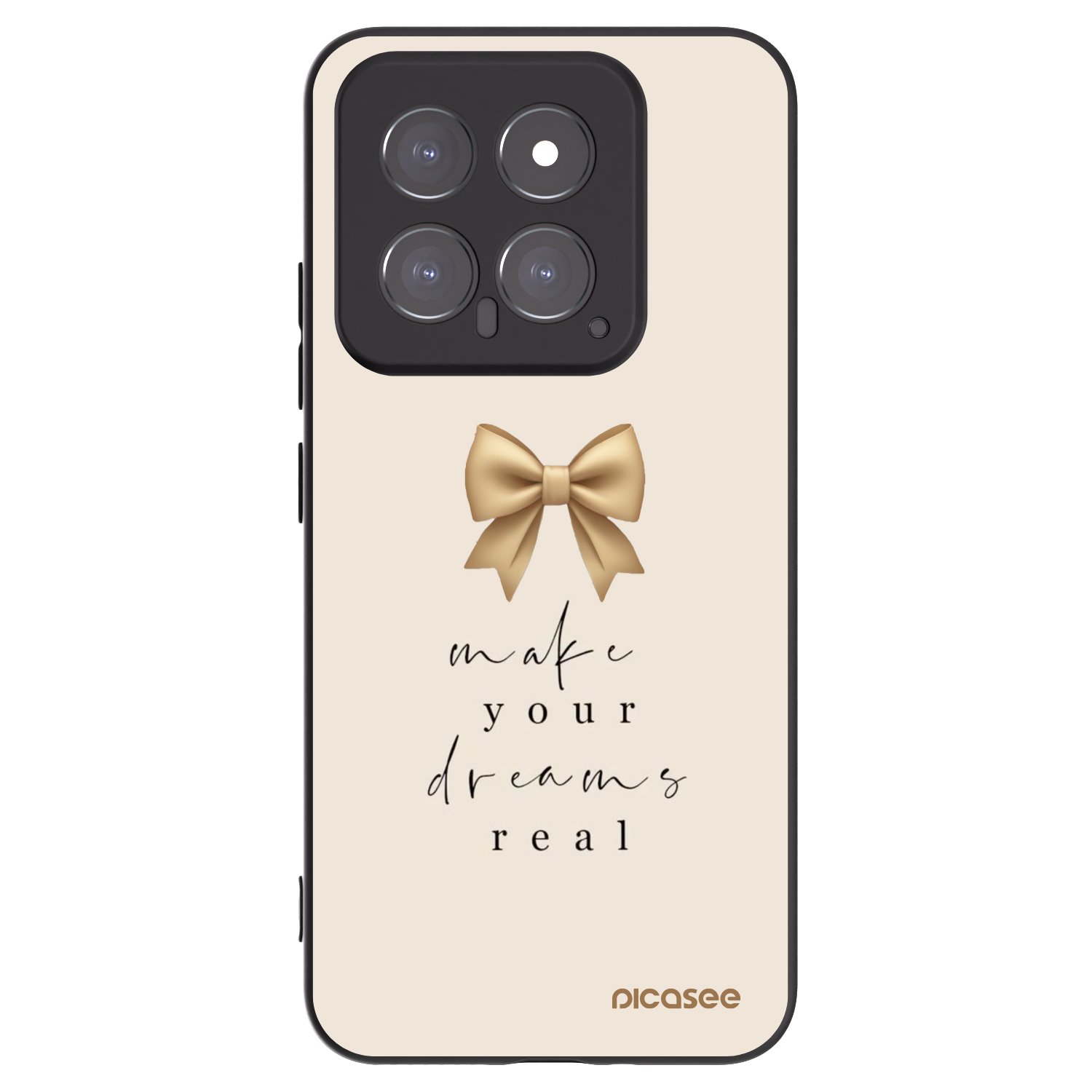 Picasee Xiaomi 14 Hülle - Schwarzes Silikon - Golden Dream