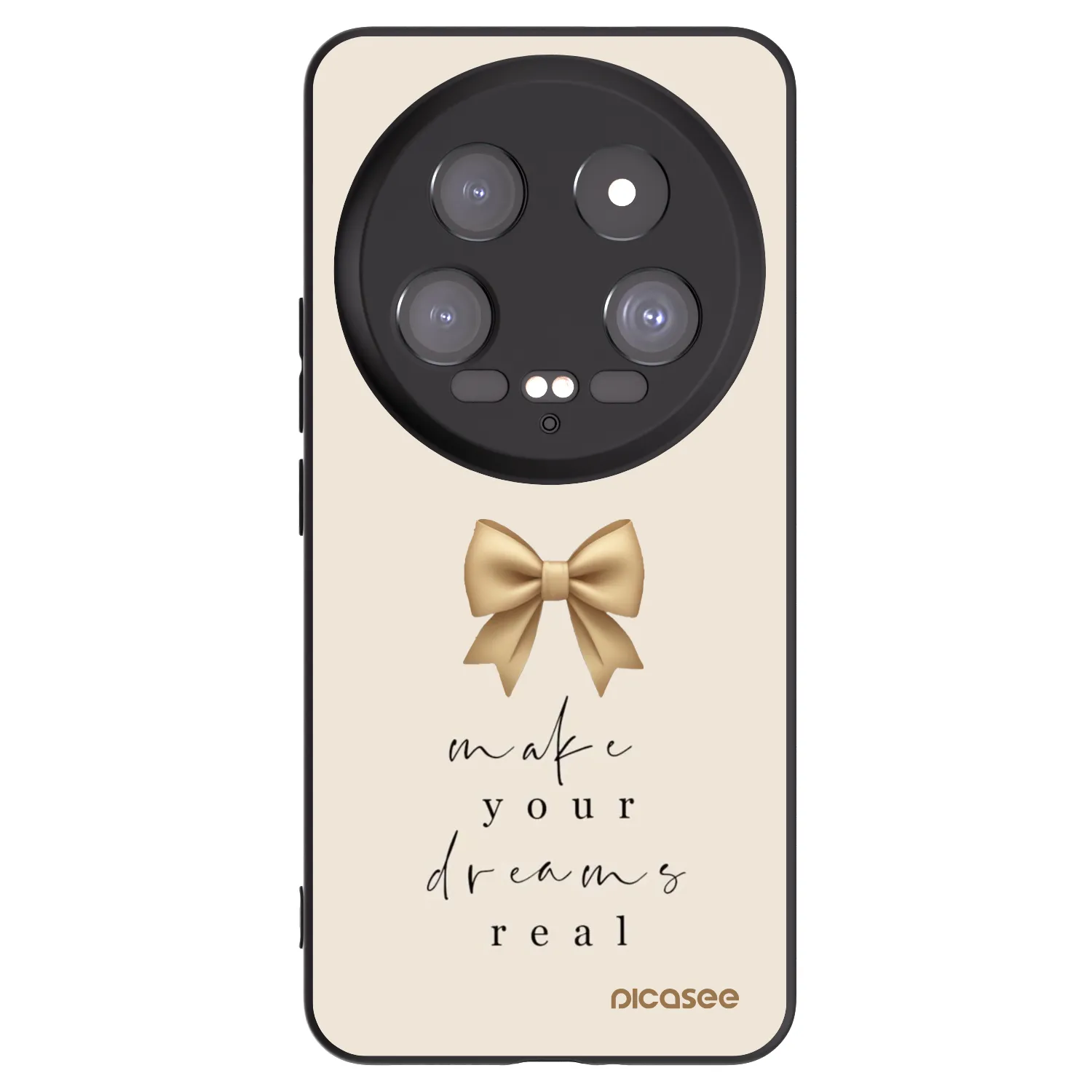 Picasee Xiaomi 14 Ultra Hülle - Schwarzes Silikon - Golden Dream