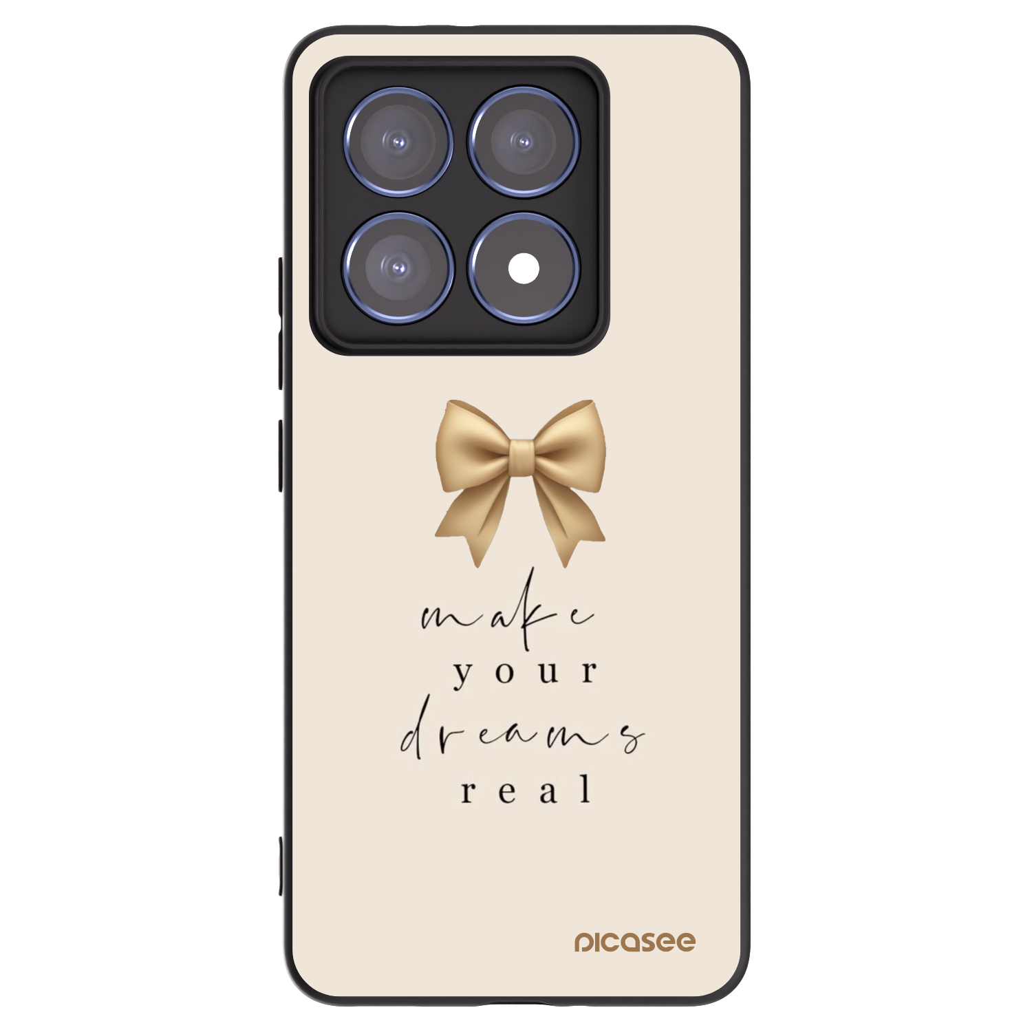 Picasee Xiaomi 14T Pro Hülle - Schwarzes Silikon - Golden Dream