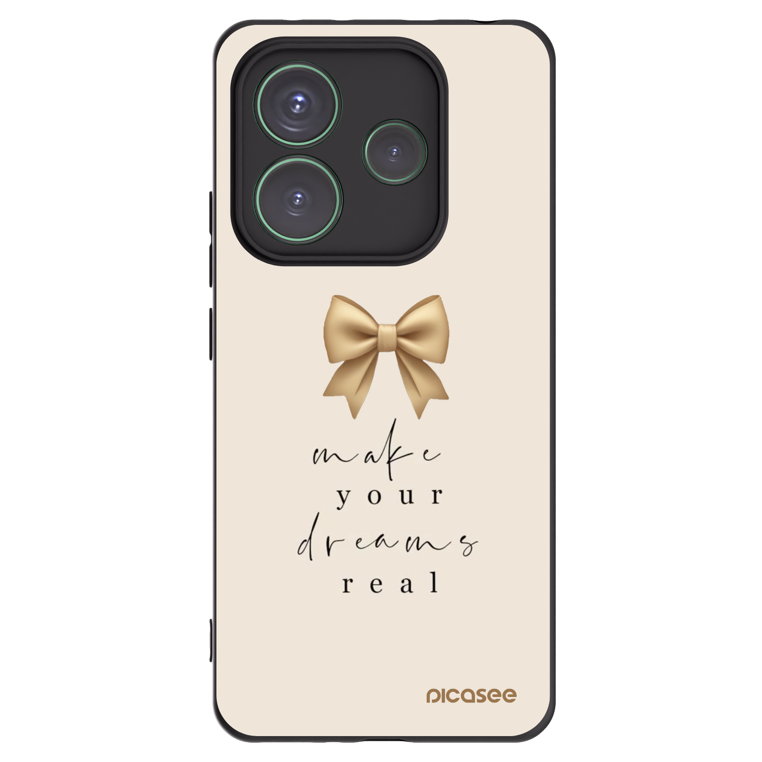 Picasee Xiaomi Redmi Note 14 5G Hülle - Schwarzes Silikon - Golden Dream