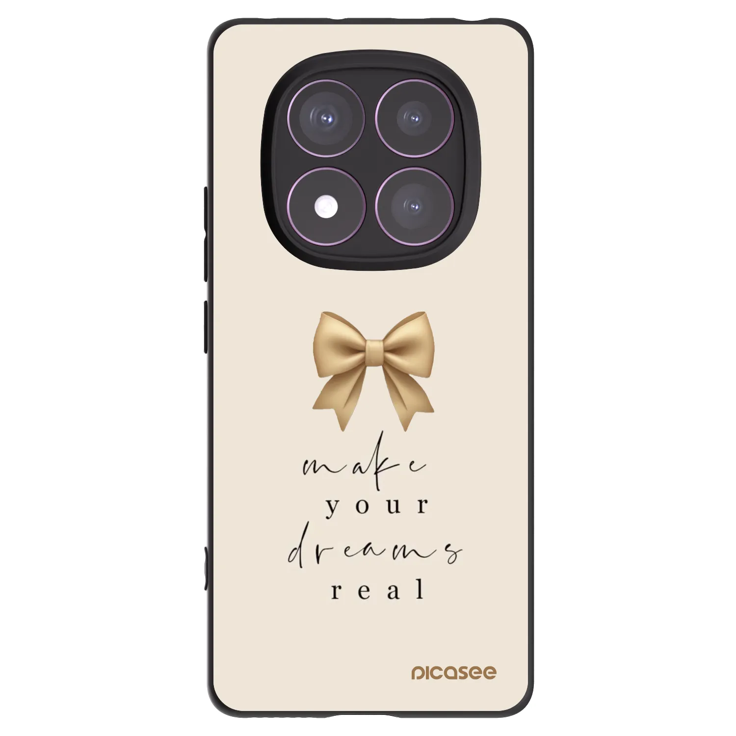 Picasee Xiaomi Redmi Note 14 Pro 4G Hülle - Schwarzes Silikon - Golden Dream
