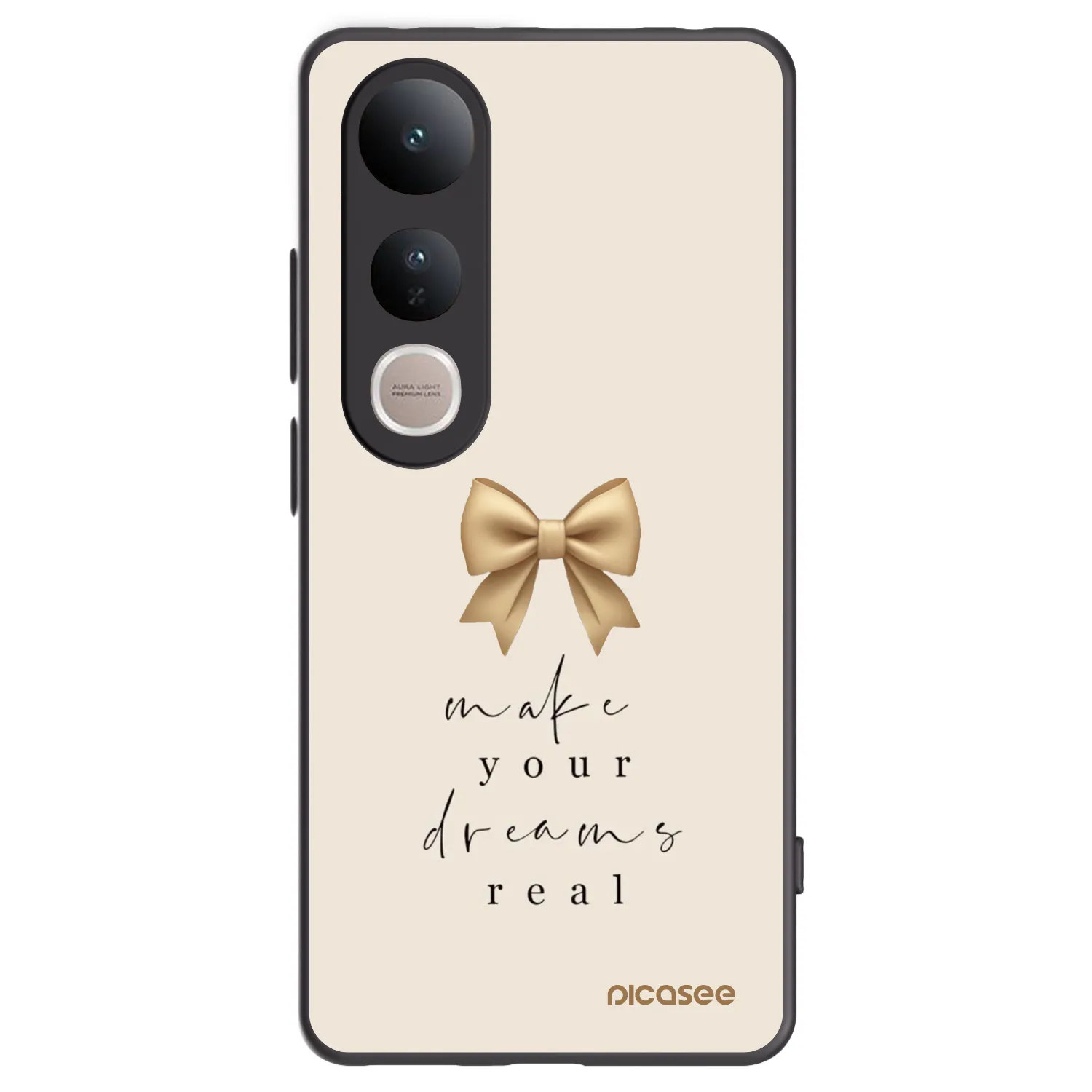 Picasee Vivo V50 Lite 5G Hülle - Schwarzes Silikon - Golden Dream