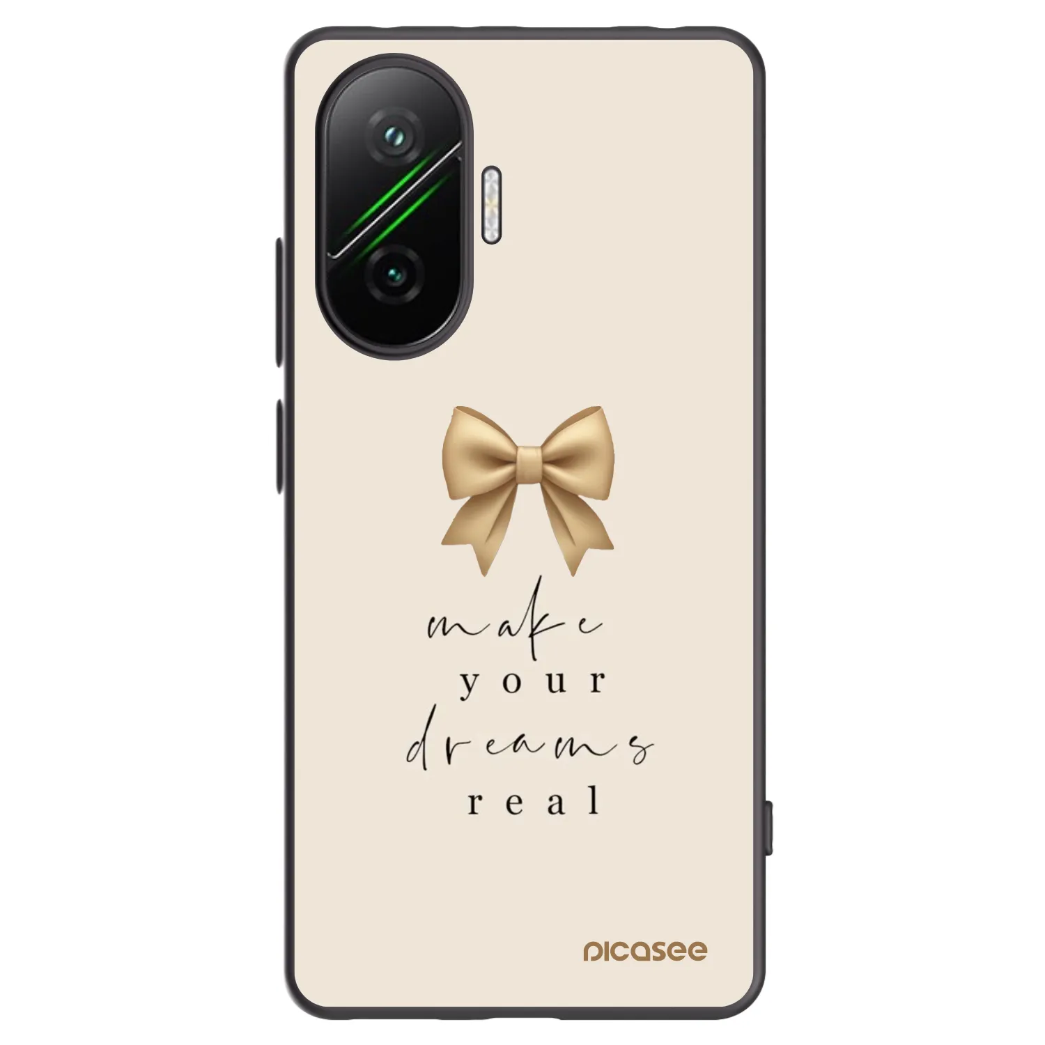 Picasee Xiaomi Poco F7 5G Hülle - Schwarzes Silikon - Golden Dream
