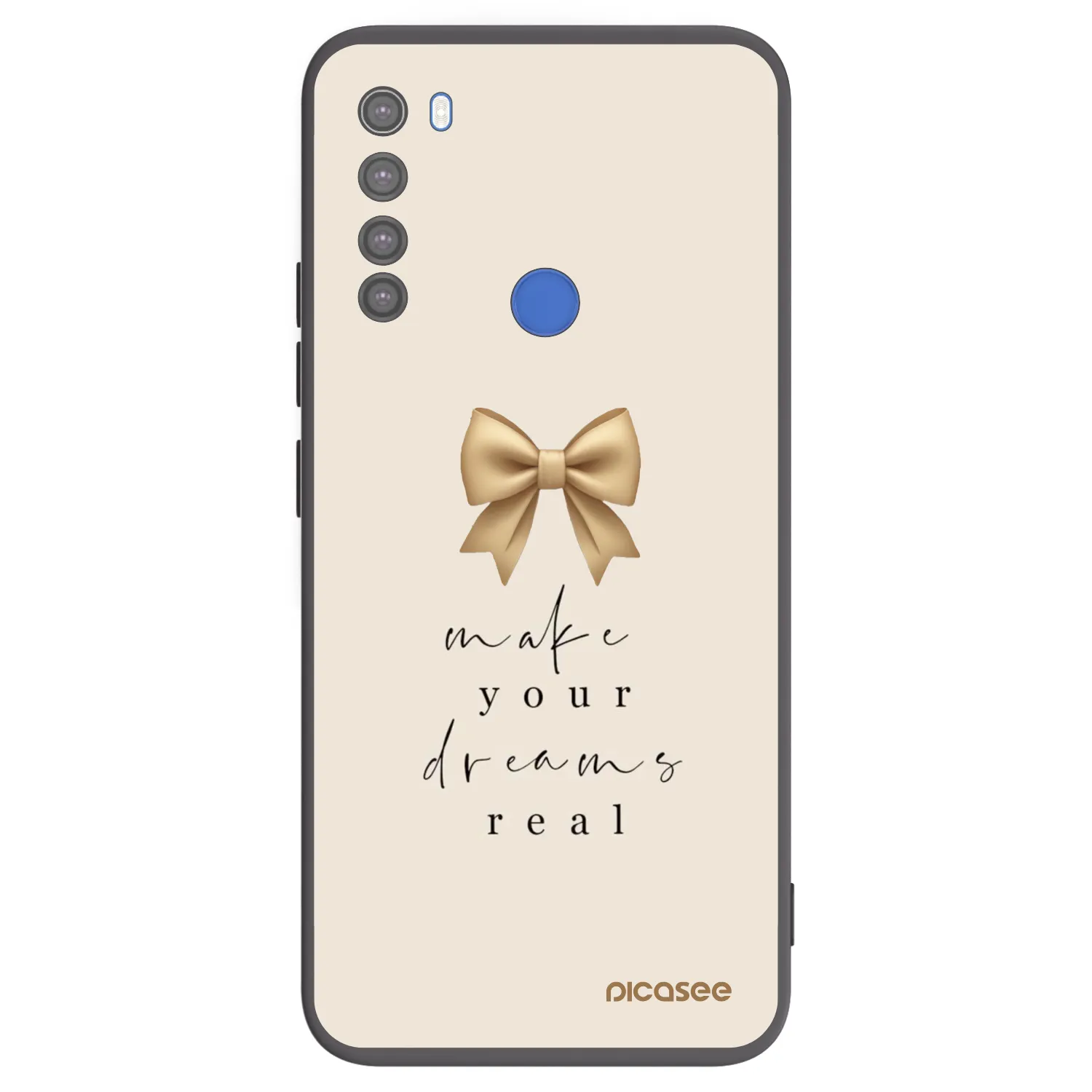 Picasee Xiaomi Redmi Note 8T Hülle - Schwarzes Silikon - Golden Dream