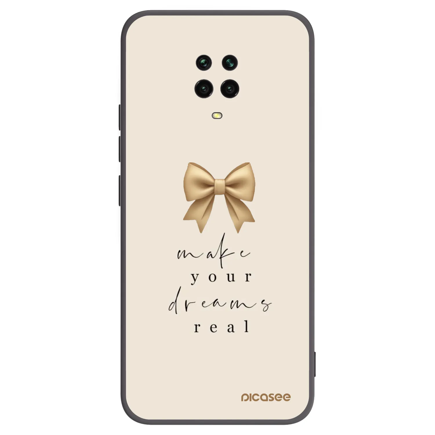 Picasee Xiaomi Redmi Note 9 Pro Hülle - Schwarzes Silikon - Golden Dream