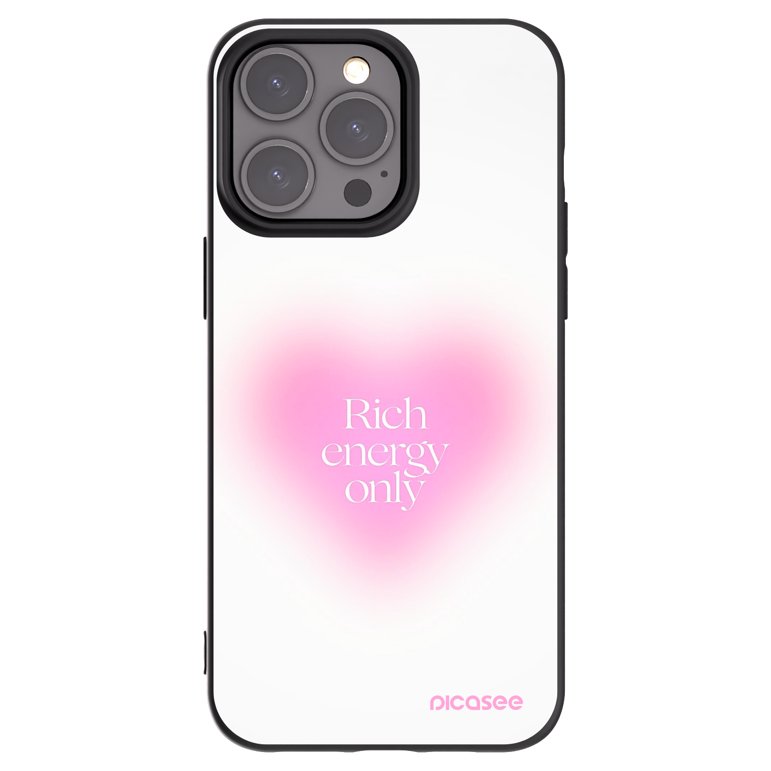 Picasee Apple iPhone 15 Pro Max Hülle - Schwarzes Silikon - Rich Energy