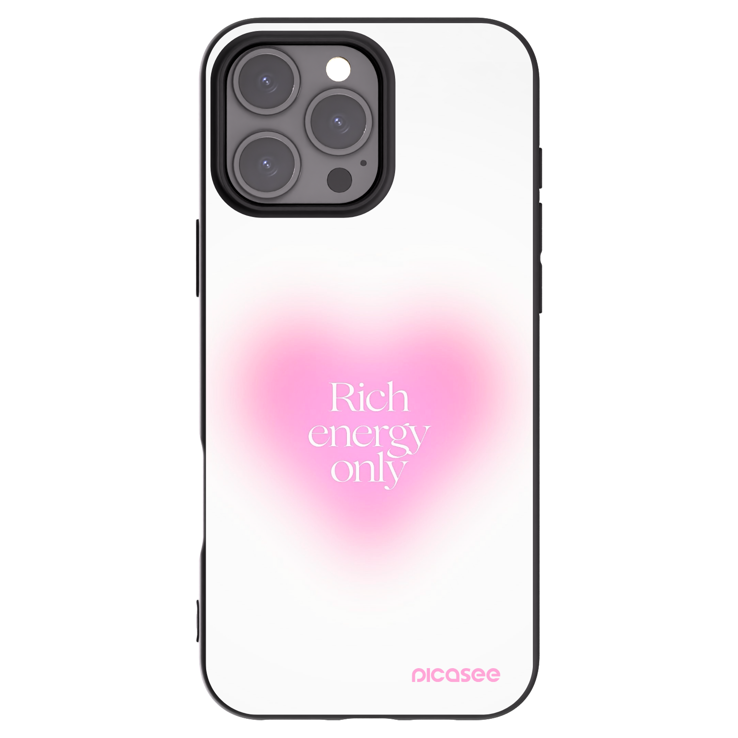 Picasee Apple iPhone 16 Pro Max Hülle - Schwarzes Silikon - Rich Energy
