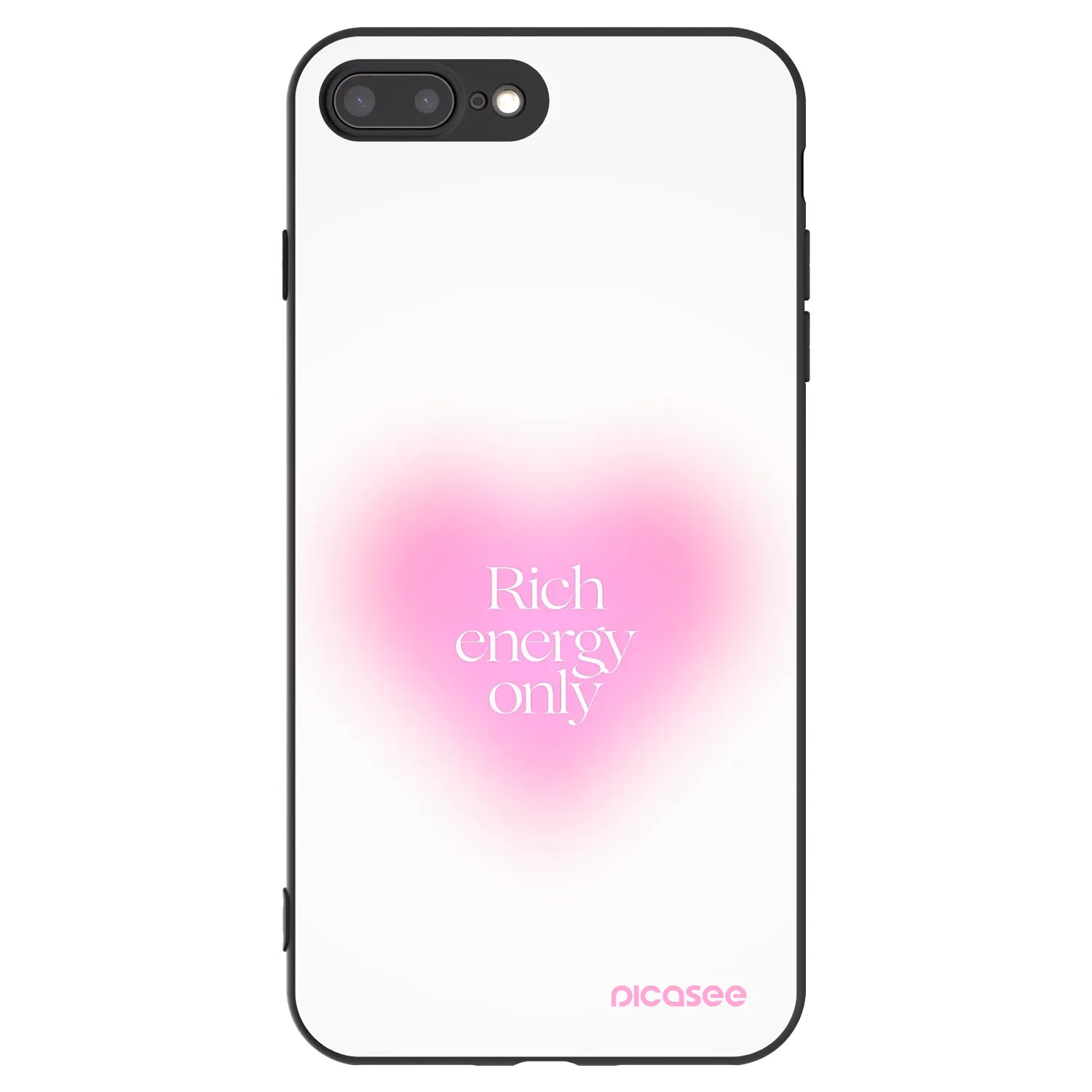 Picasee Apple iPhone 8 Plus Hülle - Schwarzes Silikon - Rich Energy