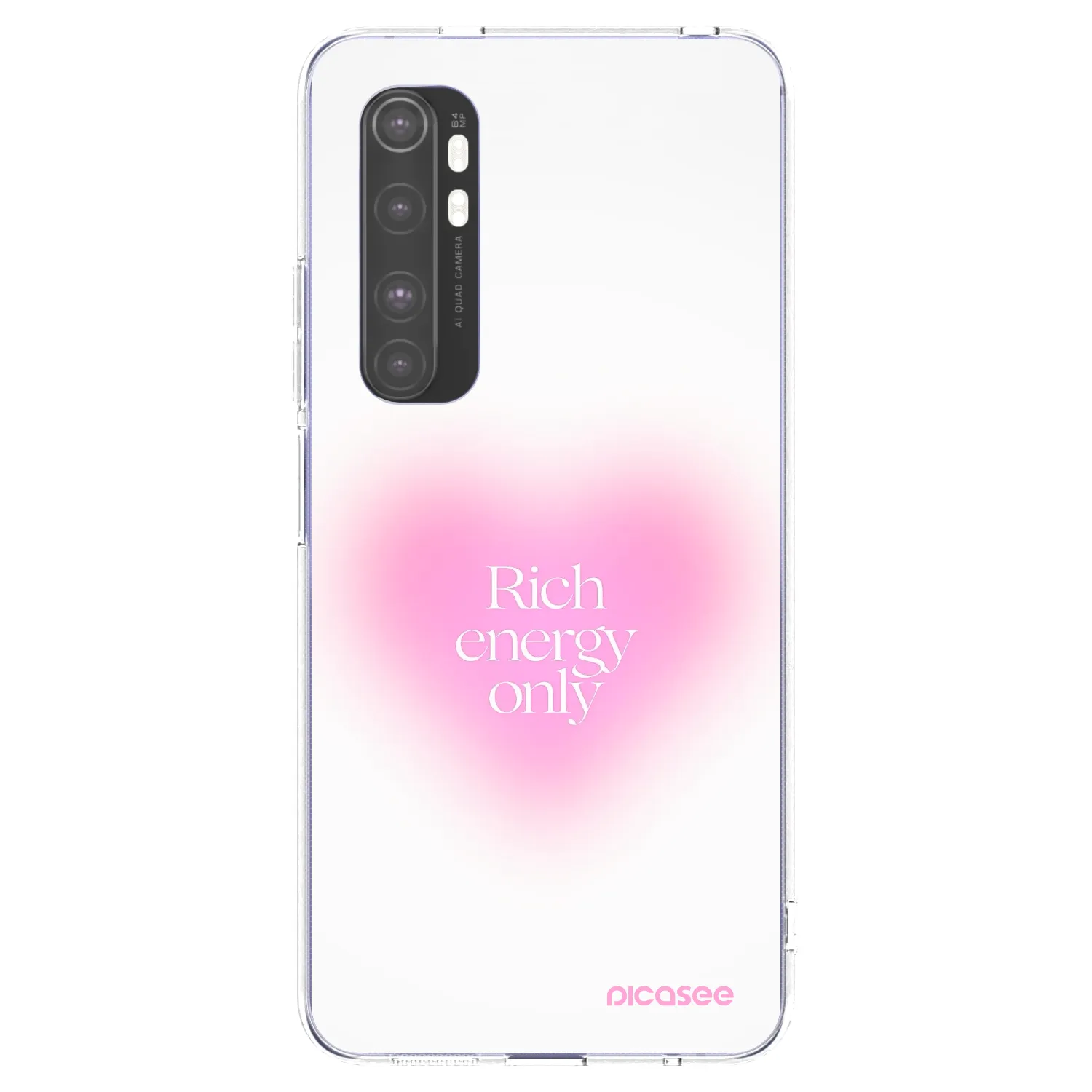 Picasee Xiaomi Mi Note 10 Lite Hülle - Transparentes Silikon - Rich Energy
