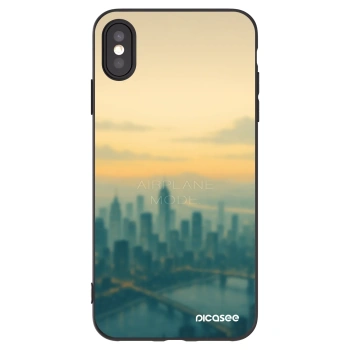 Picasee Apple iPhone XS Max Hülle - Schwarzes Silikon - Airplane mode