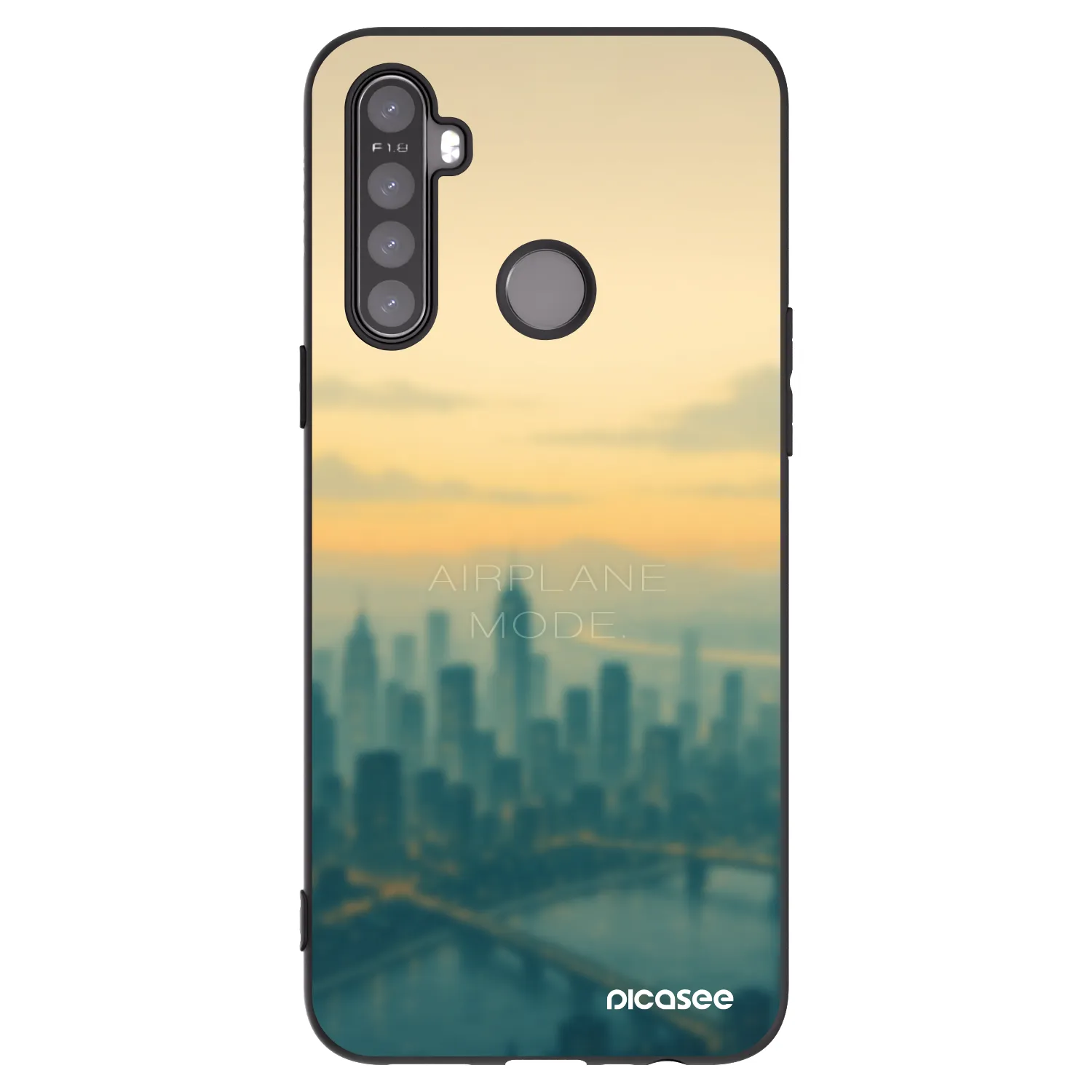 Picasee Realme 6i Hülle - Schwarzes Silikon - Airplane mode