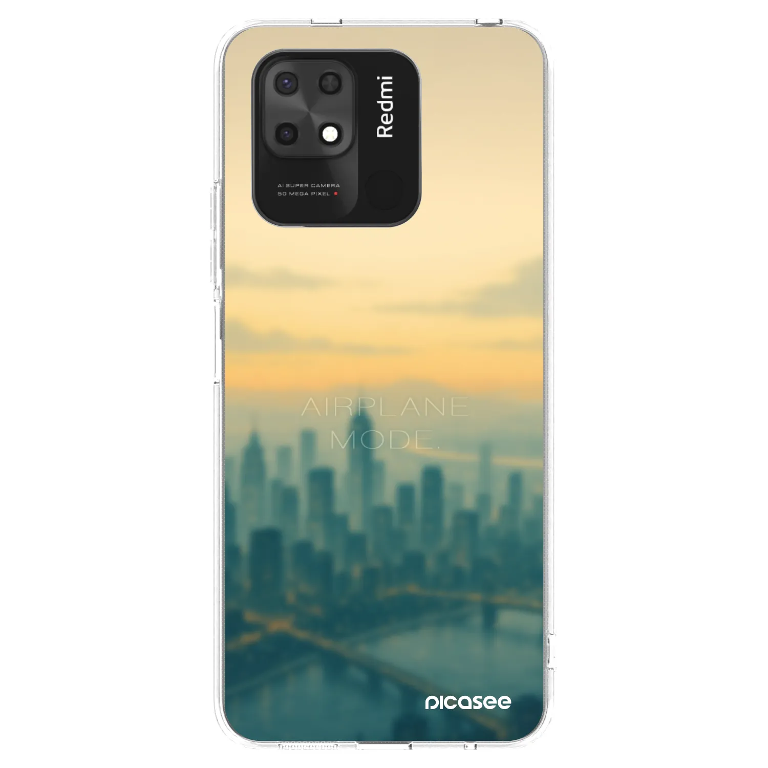 Picasee Xiaomi Redmi 10C Hülle - Transparentes Silikon - Airplane mode