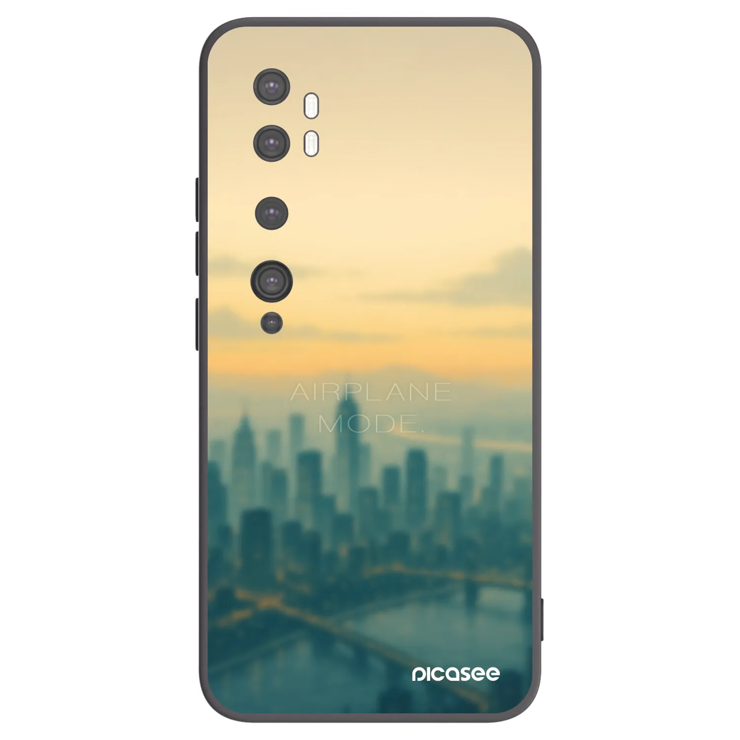 Picasee Xiaomi Mi Note 10 (Pro) Hülle - Schwarzes Silikon - Airplane mode