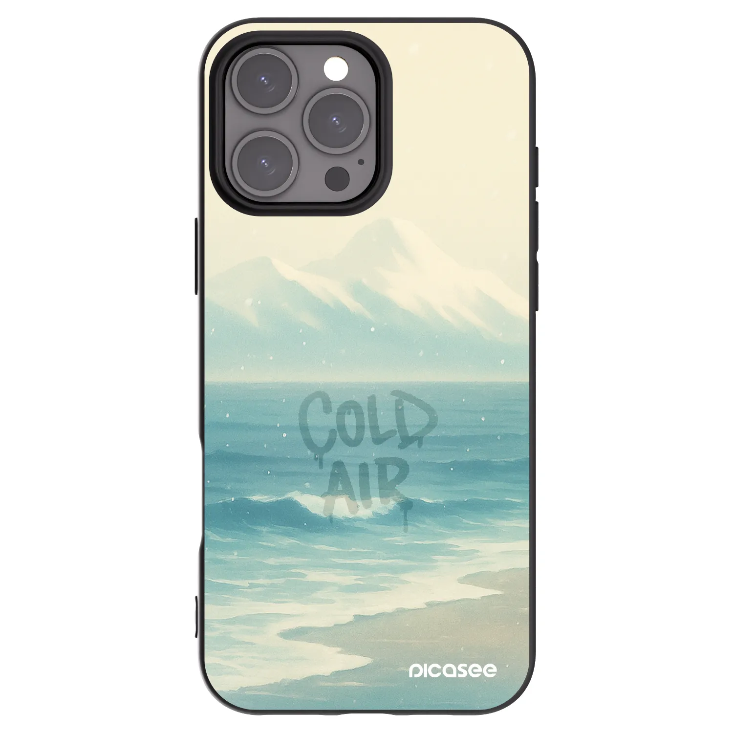 Picasee Apple iPhone 16 Pro Max Hülle - Schwarzes Silikon - COLD AIR