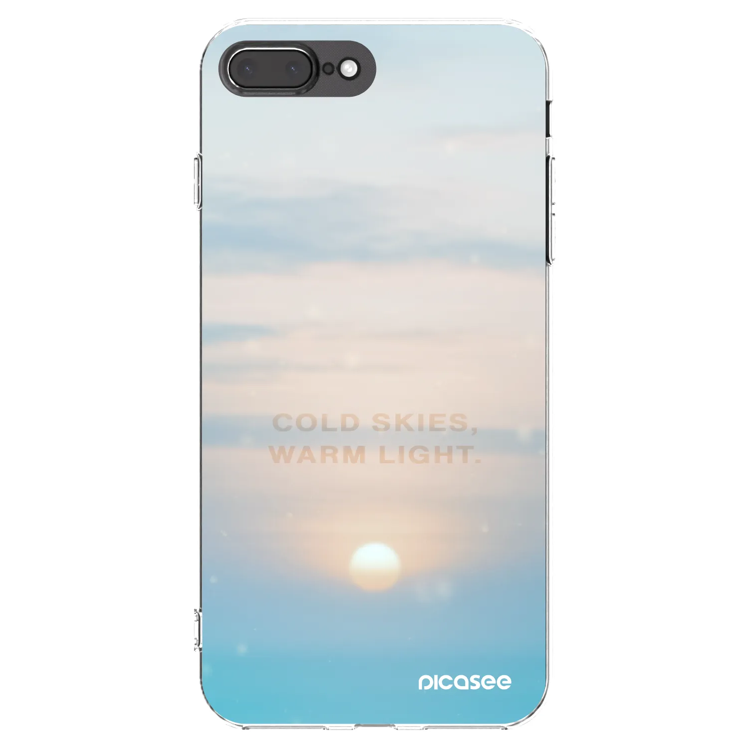 Picasee Apple iPhone 8 Plus Hülle - Transparentes Silikon - COLD SKIES