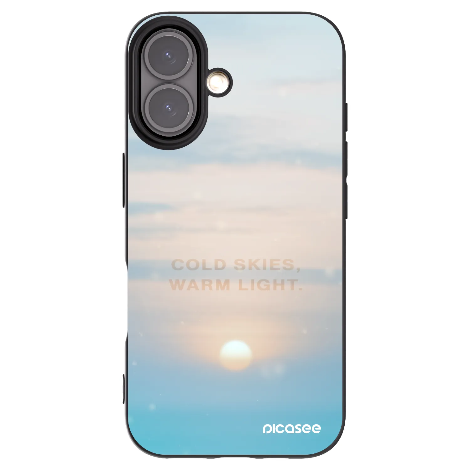 Picasee Apple iPhone 16 Hülle - Schwarzes Silikon - COLD SKIES