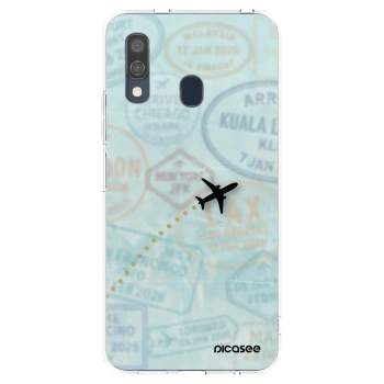 Picasee Samsung Galaxy A40 A405F Hülle - Transparentes Silikon - FLIGHT PATH