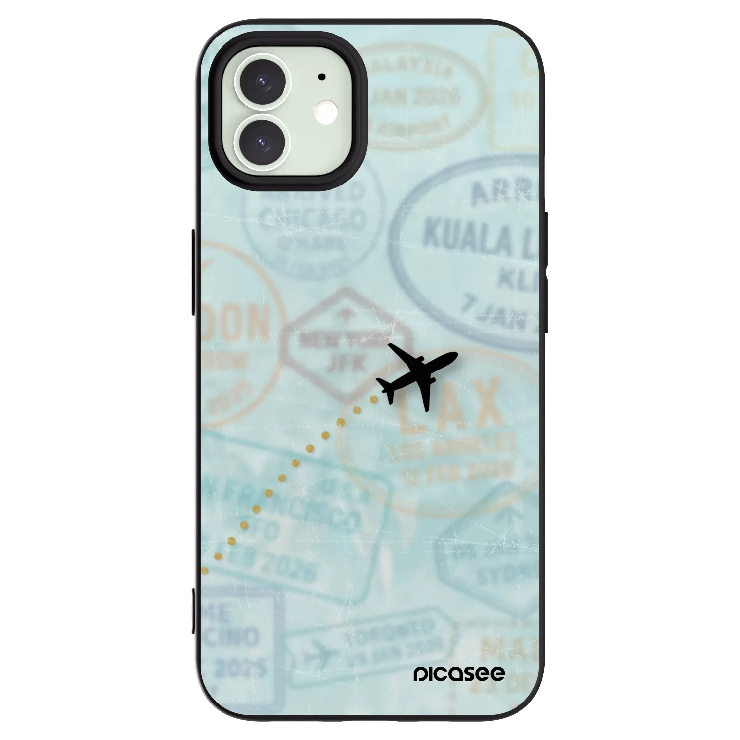 Picasee Apple iPhone 12 Pro Hülle - Schwarzes Silikon - FLIGHT PATH