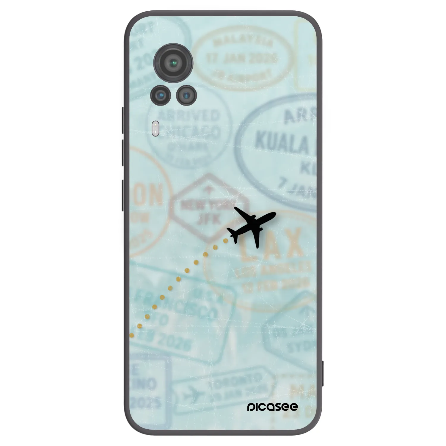 Picasee Vivo X60 Pro 5G Hülle - Schwarzes Silikon - FLIGHT PATH