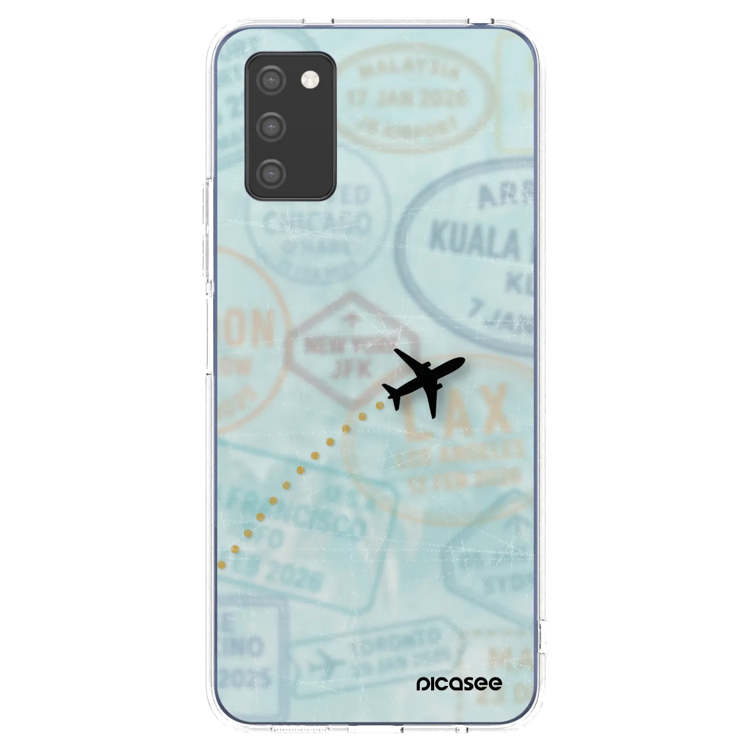 Picasee Samsung Galaxy A03s A037G Hülle - Transparentes Silikon - FLIGHT PATH