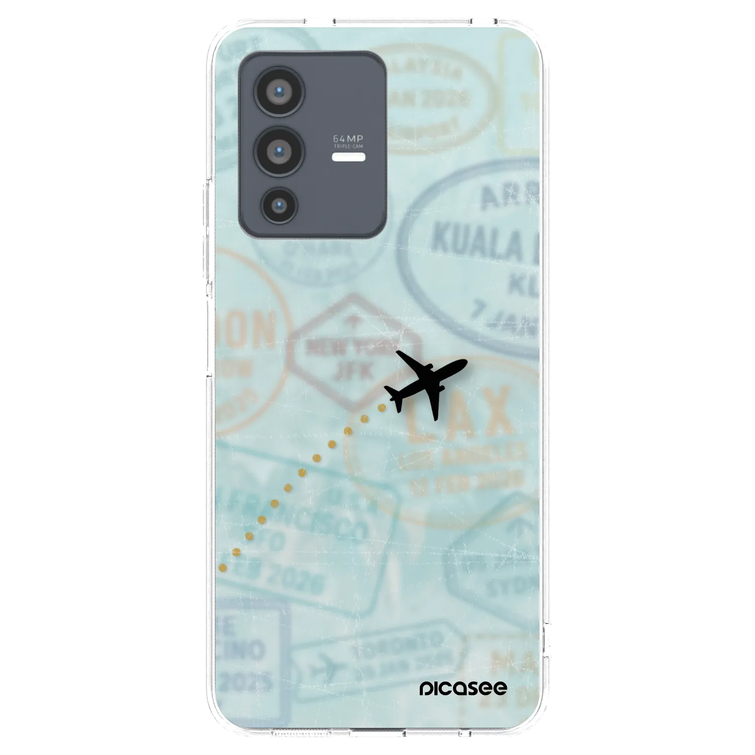 Picasee Vivo V23 5G Hülle - Transparentes Silikon - FLIGHT PATH