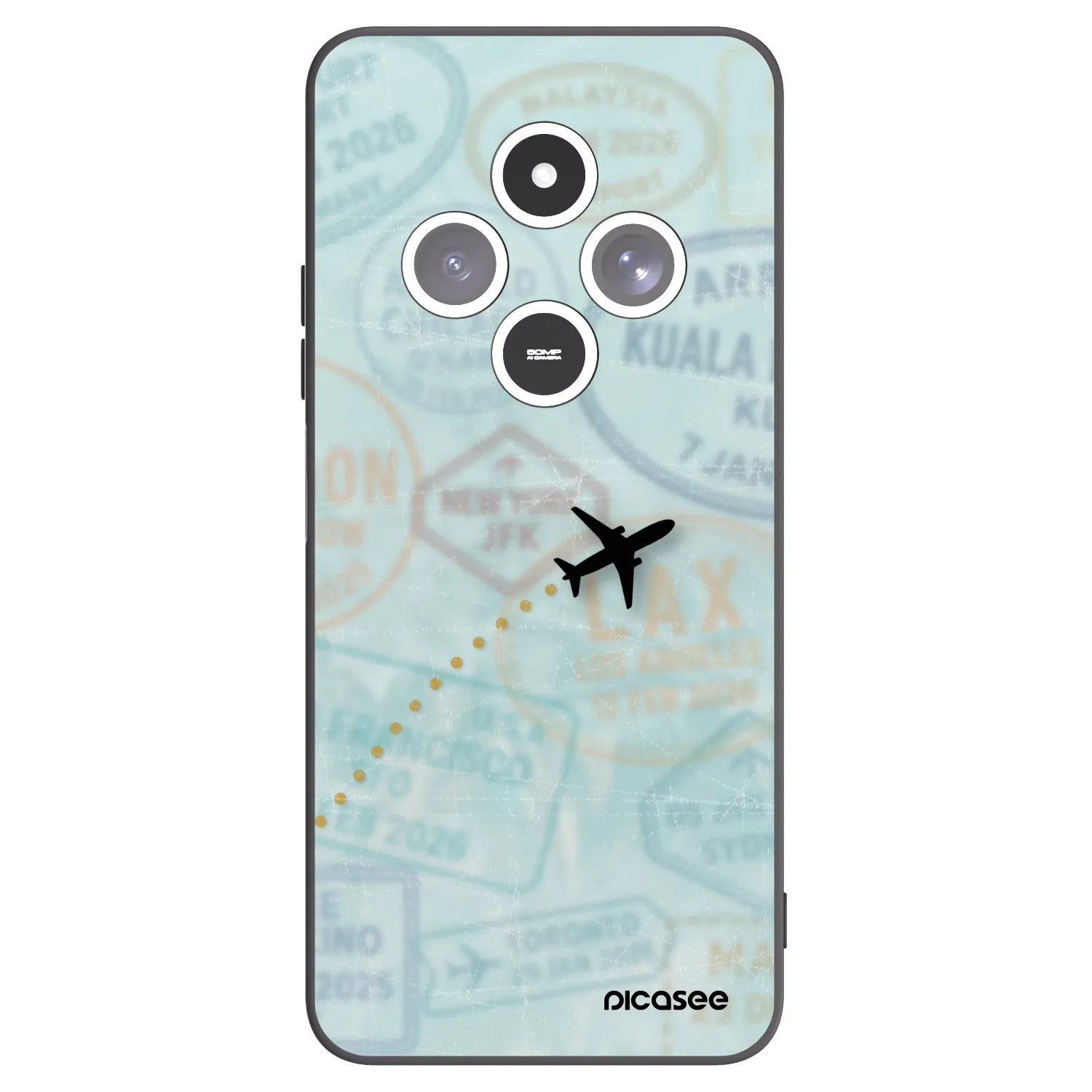 Picasee Xiaomi Redmi 14C Hülle - Schwarzes Silikon - FLIGHT PATH