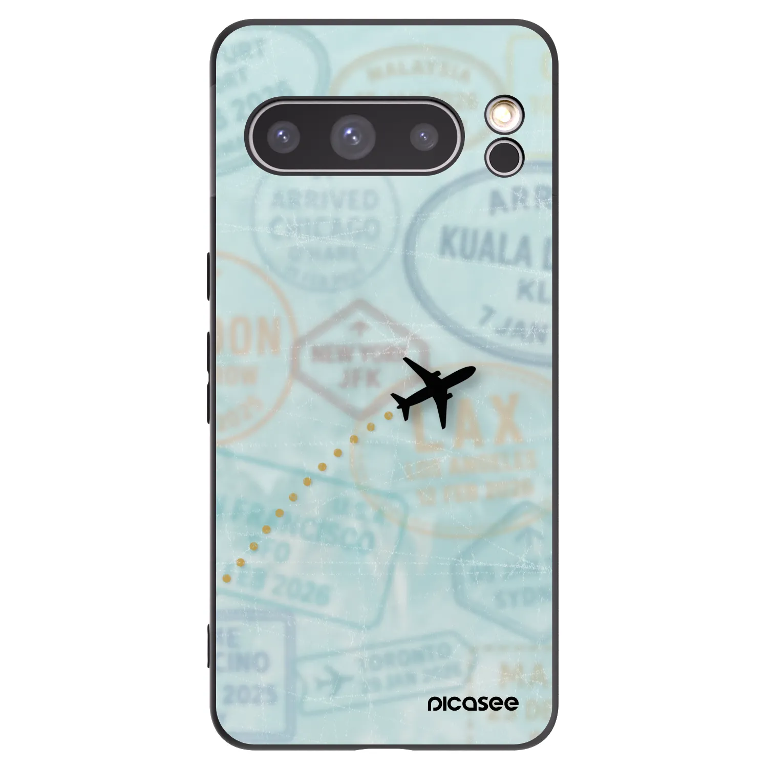 Picasee Google Pixel 8 Pro Hülle - Schwarzes Silikon - FLIGHT PATH