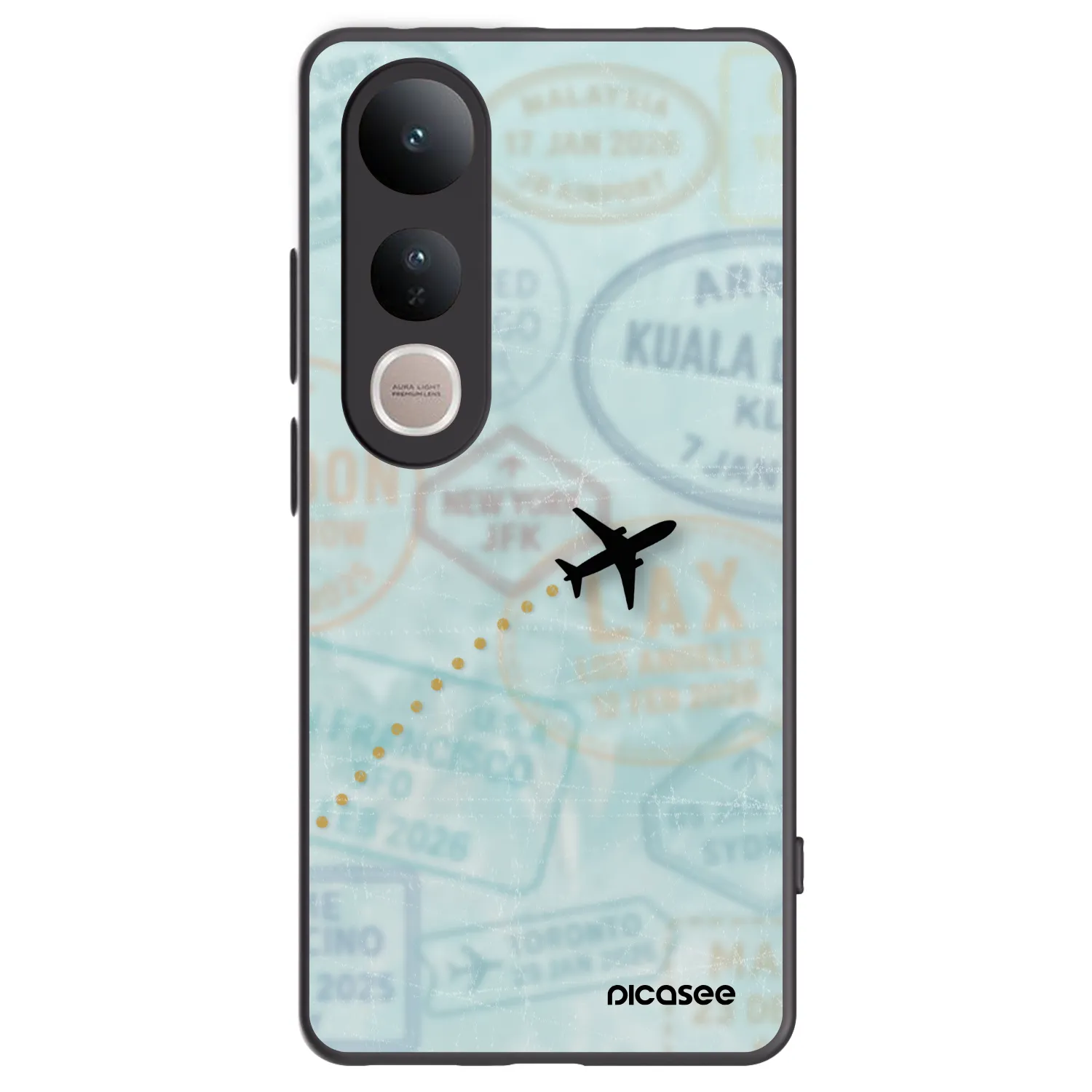 Picasee Vivo V50 Lite 5G Hülle - Schwarzes Silikon - FLIGHT PATH