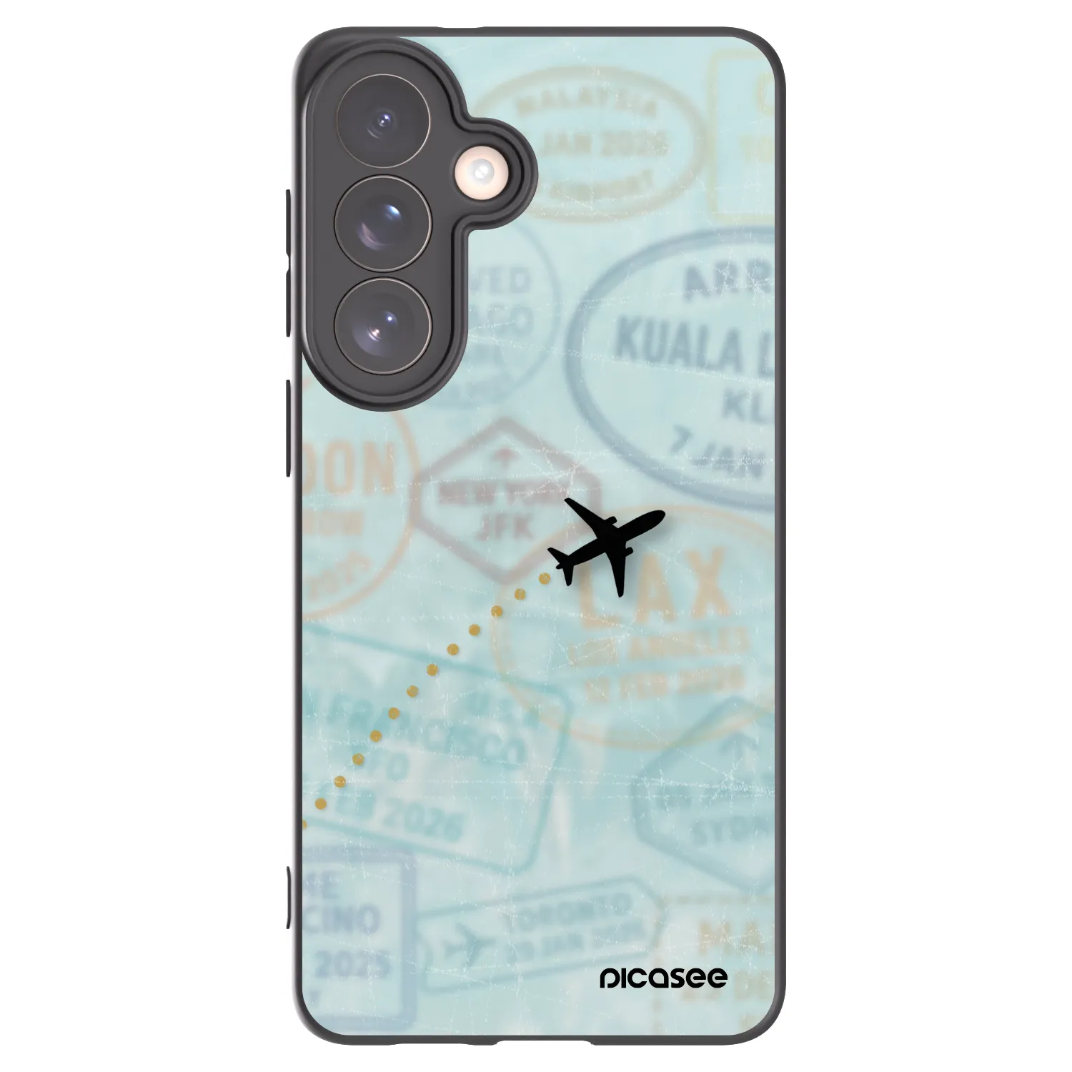 Picasee Samsung Galaxy S26+ Hülle - Schwarzes Silikon - FLIGHT PATH