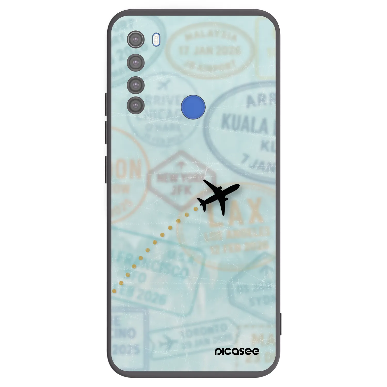 Picasee Xiaomi Redmi Note 8T Hülle - Schwarzes Silikon - FLIGHT PATH