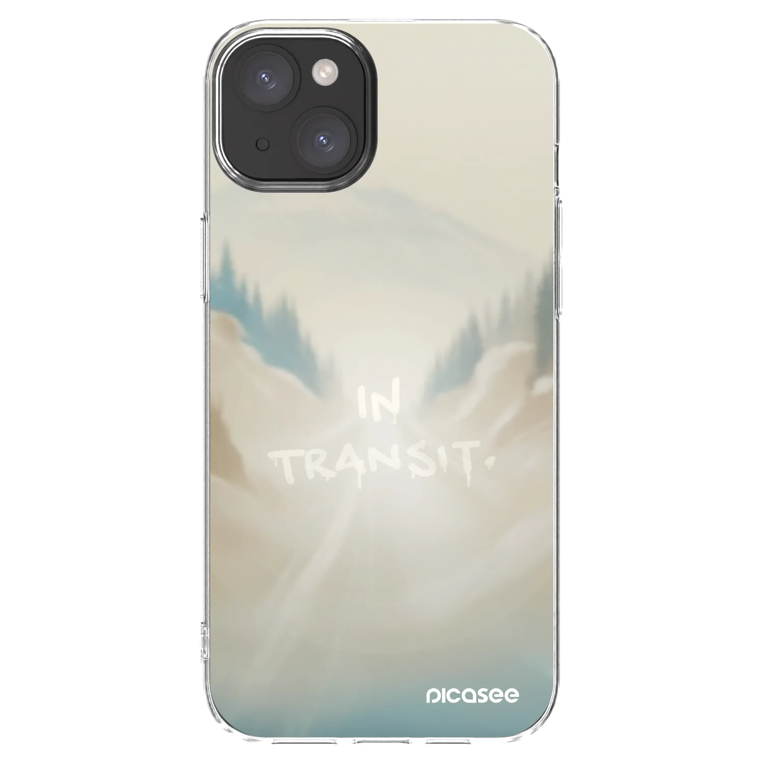 Picasee Apple iPhone 15 Plus Hülle - Transparentes Silikon - IN TRANSIT