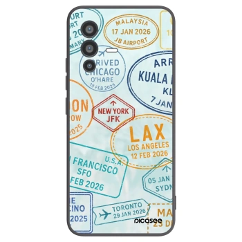 Picasee Vivo V23 5G Hülle - Schwarzes Silikon - PASSPORT EDITION