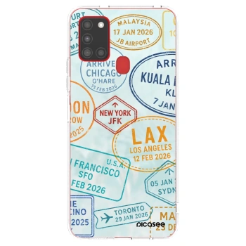 Picasee Samsung Galaxy A21s Hülle - Transparentes Silikon - PASSPORT EDITION