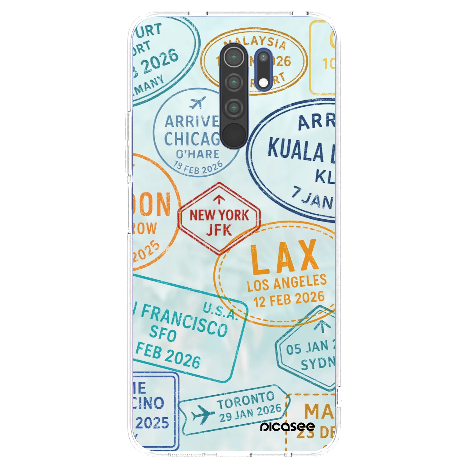 Picasee Xiaomi Redmi 9 Hülle - Transparentes Silikon - PASSPORT EDITION