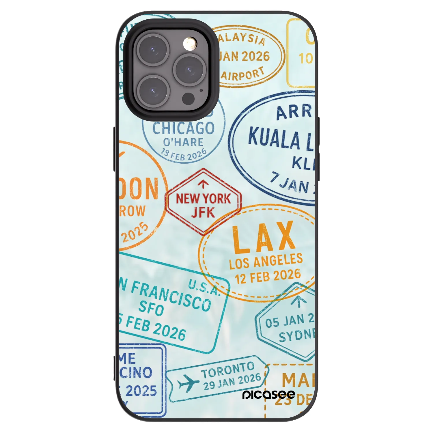 Picasee Apple iPhone 12 Pro Max Hülle - Schwarzes Silikon - PASSPORT EDITION