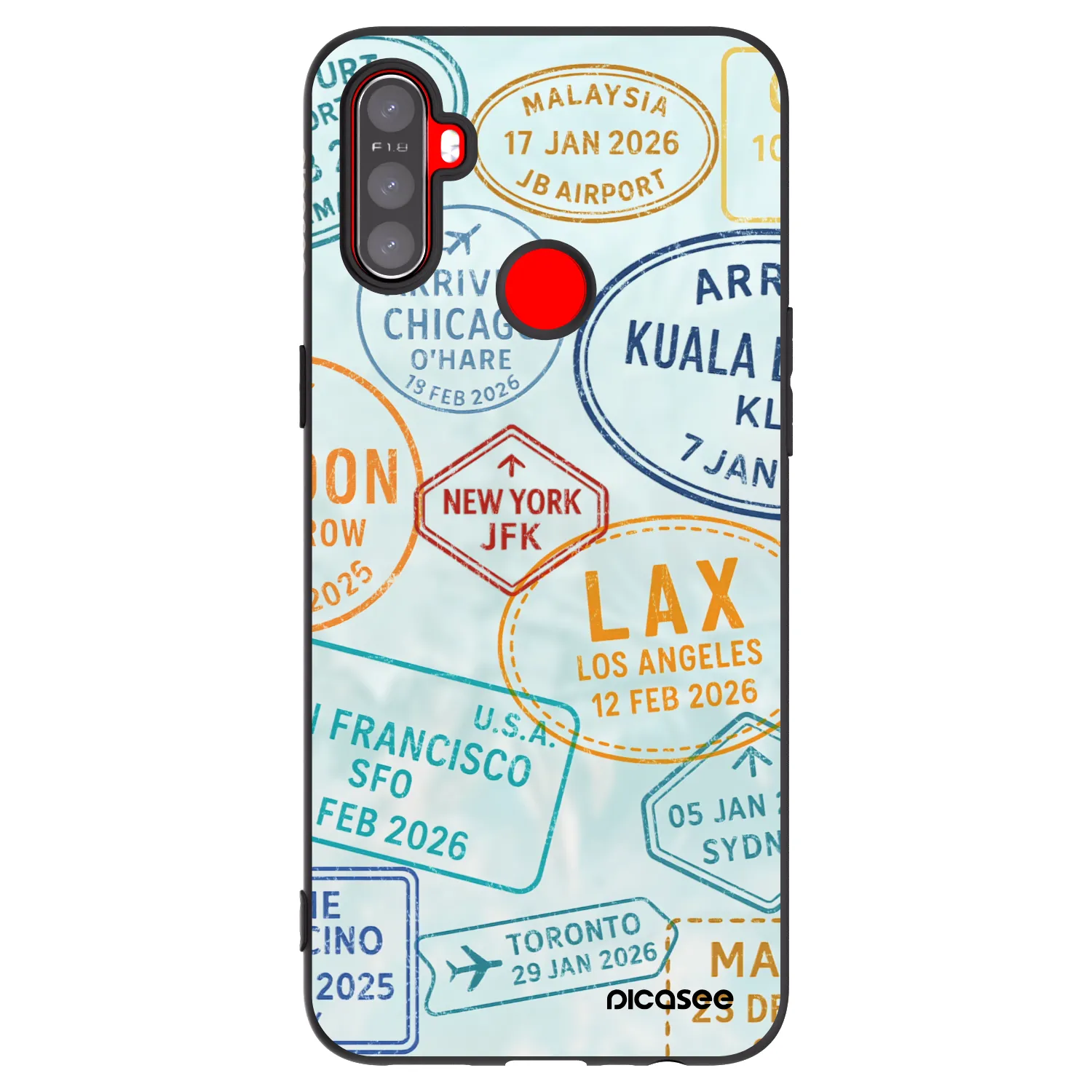 Picasee Realme C3 Hülle - Schwarzes Silikon - PASSPORT EDITION
