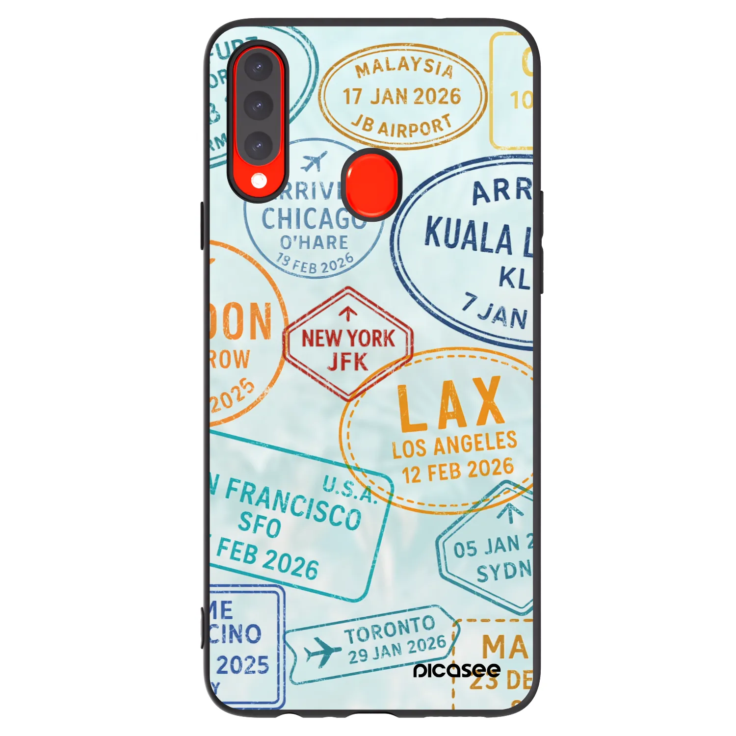 Picasee Samsung Galaxy A20s Hülle - Schwarzes Silikon - PASSPORT EDITION