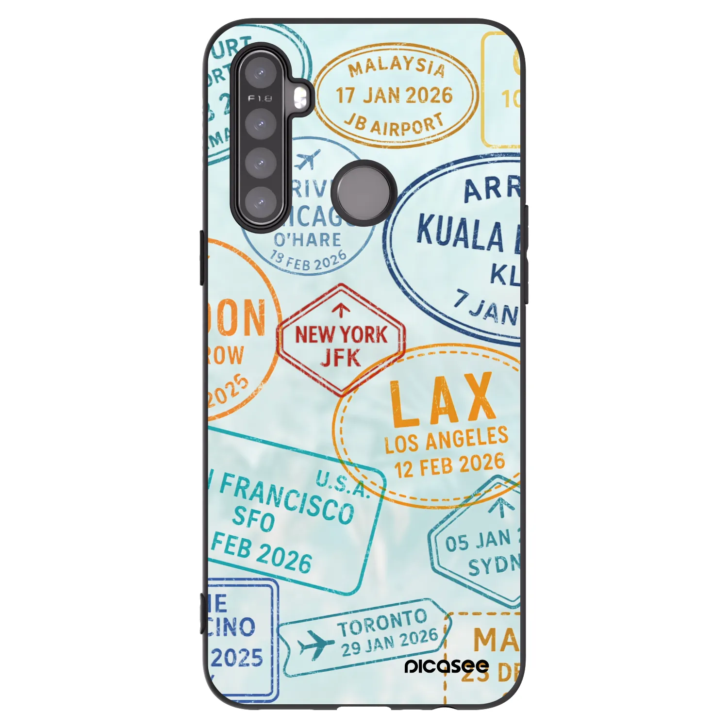 Picasee Realme 5 Hülle - Schwarzes Silikon - PASSPORT EDITION